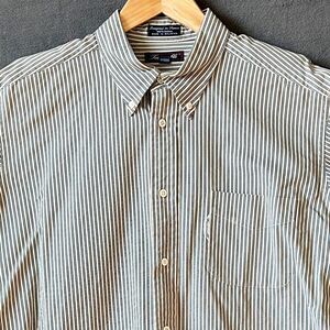 Faconnable Striped Cotton Button Shirt Long Sleeve Yellow Blue-Men's Size 17.5L
